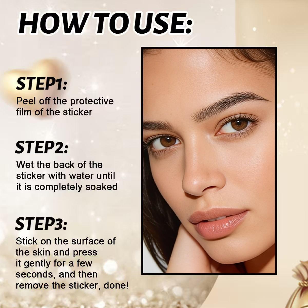 2 Pcs Realistic Eyebrow Stickers, Professional Tattoo Eyebrows, Quick Makeup, Natural Look, Easy Brow Lift, Authentic Makeup Effect