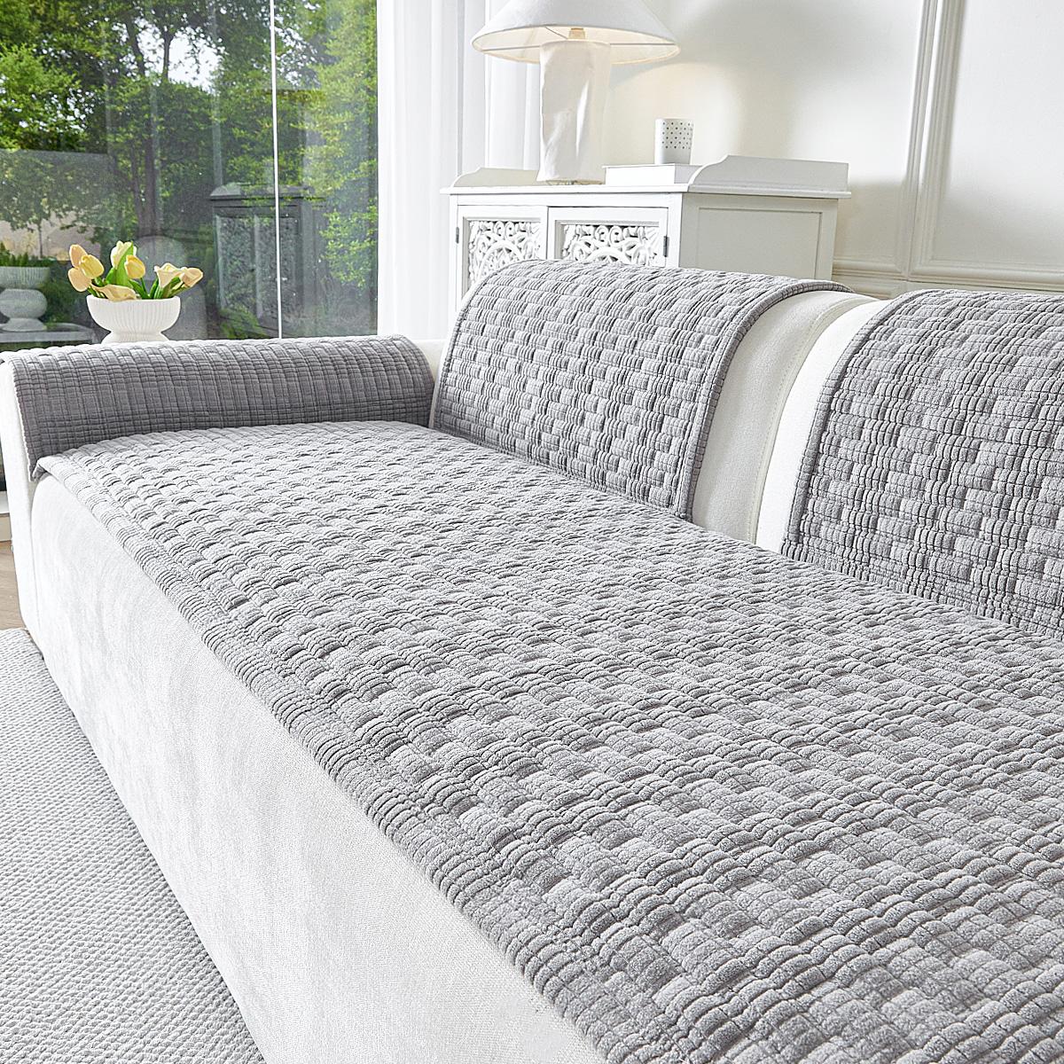 1pc Luxury Bubble Grid Sofa Cover, Soft Skin-Friendly Non-slip Slipcover, Dustproof & Wrinkle Resistant, Pet Friendly, Fits 1/2/3/4 Seater Sofa, All Season, Machine & Hand Washable