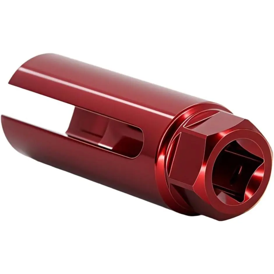 Oxygen Sensor Socket Tool, 3/8” Square Drive x 7/8” (22mm) 7/8” Hex Nut, Chrome Vanadium, Side Wire Cutout Offset Design for O2 Sensor Removal & Installation