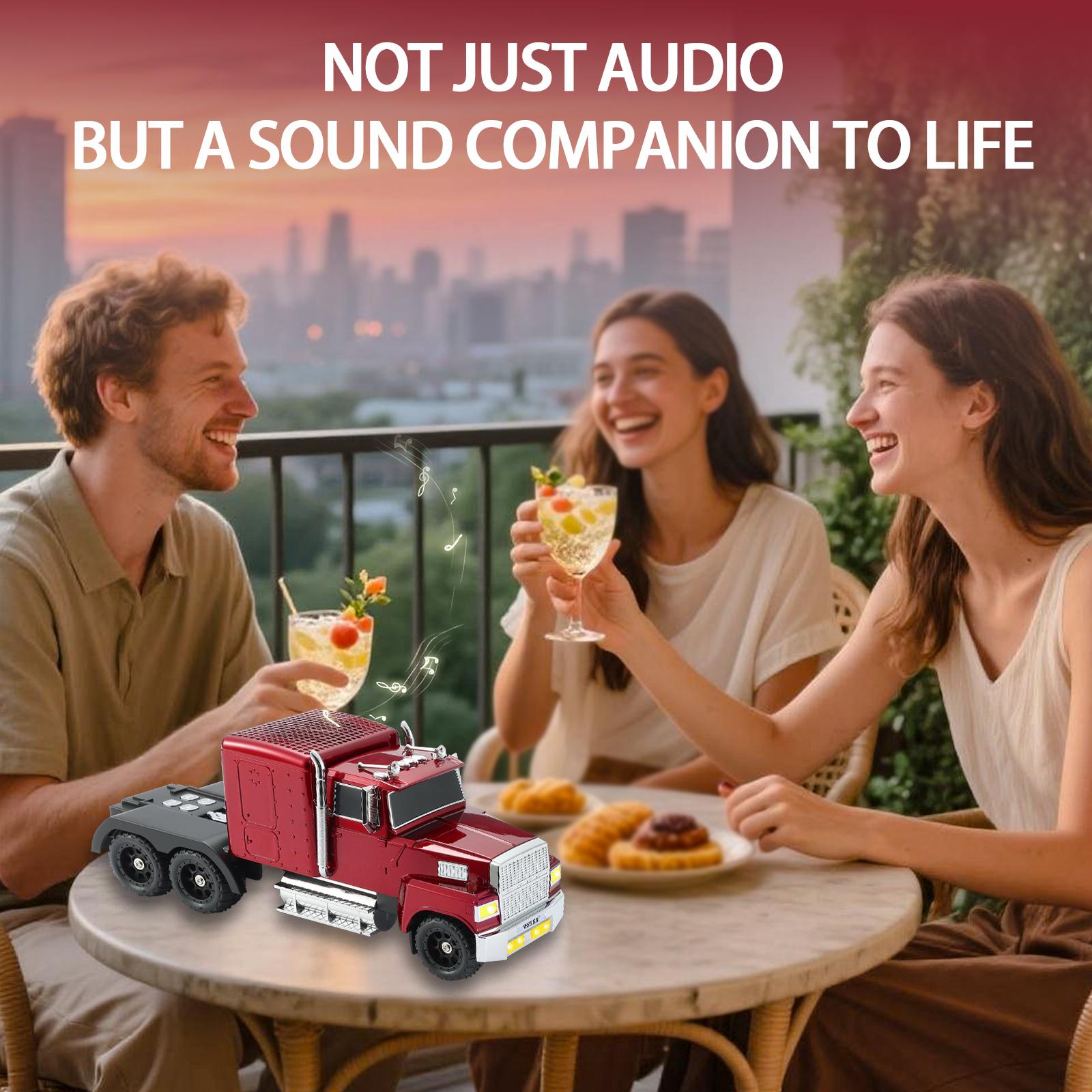 WSTER WS-570 Big Truck Model Bluetooth Speaker with USB TF Card AUX FM Radio TWS Pairing for Home OutdoorBeach Stereo Audio Subwoofers Birthday Gift