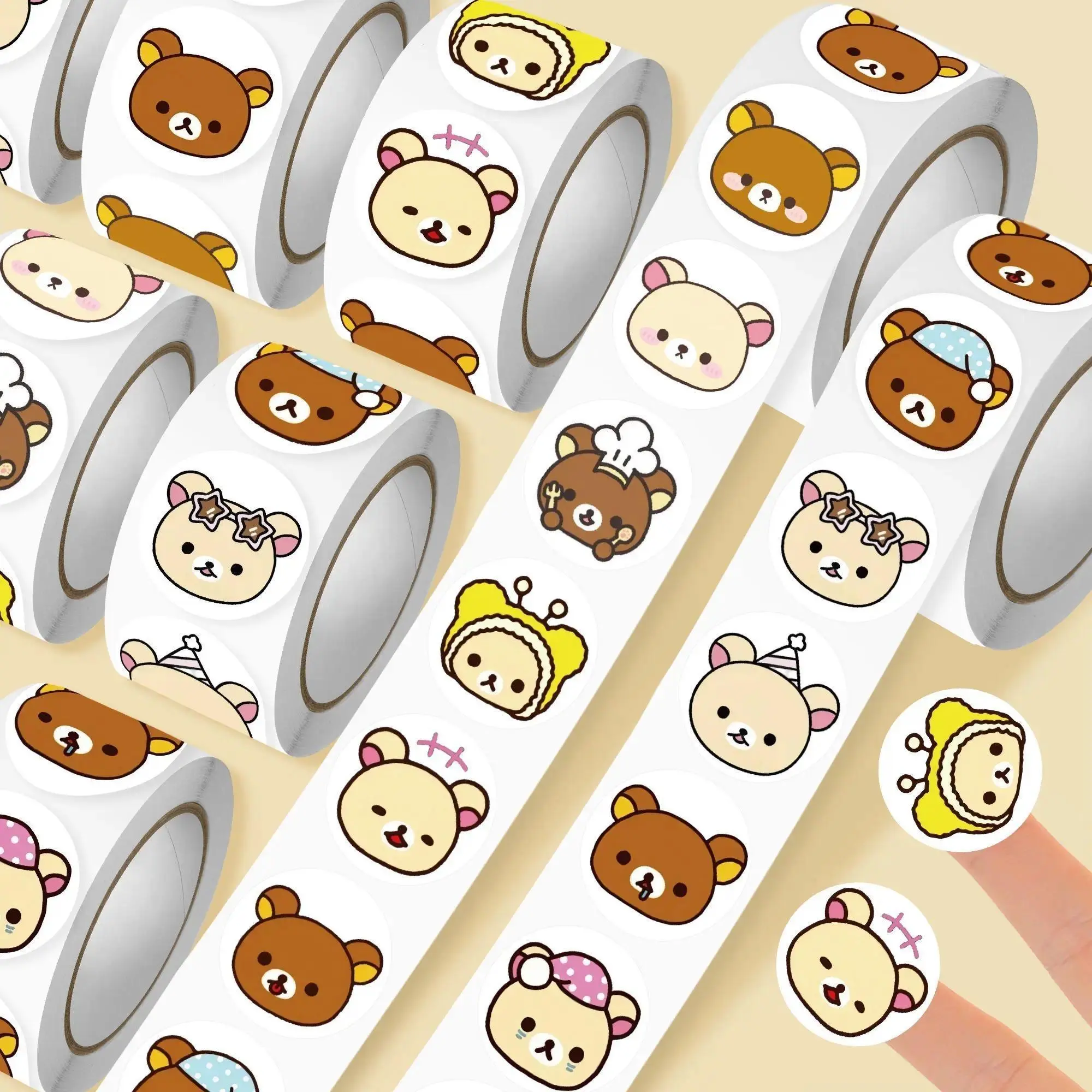500PCS Kawaii Rilakkuma Anime Stickers Cute Cartoon for Phone Desktop Luggage Sticker DIY Girls Birthday Gift Kids Toy