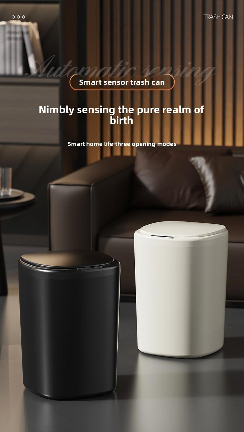 Touchless trash can, patented automatic bag-sucking trash can design, 3.6-gallon smart trash can, automatic sensor lid trash can, battery-operated, suitable for bathroom/kitchen/living room/bedroom, Christmas decoration