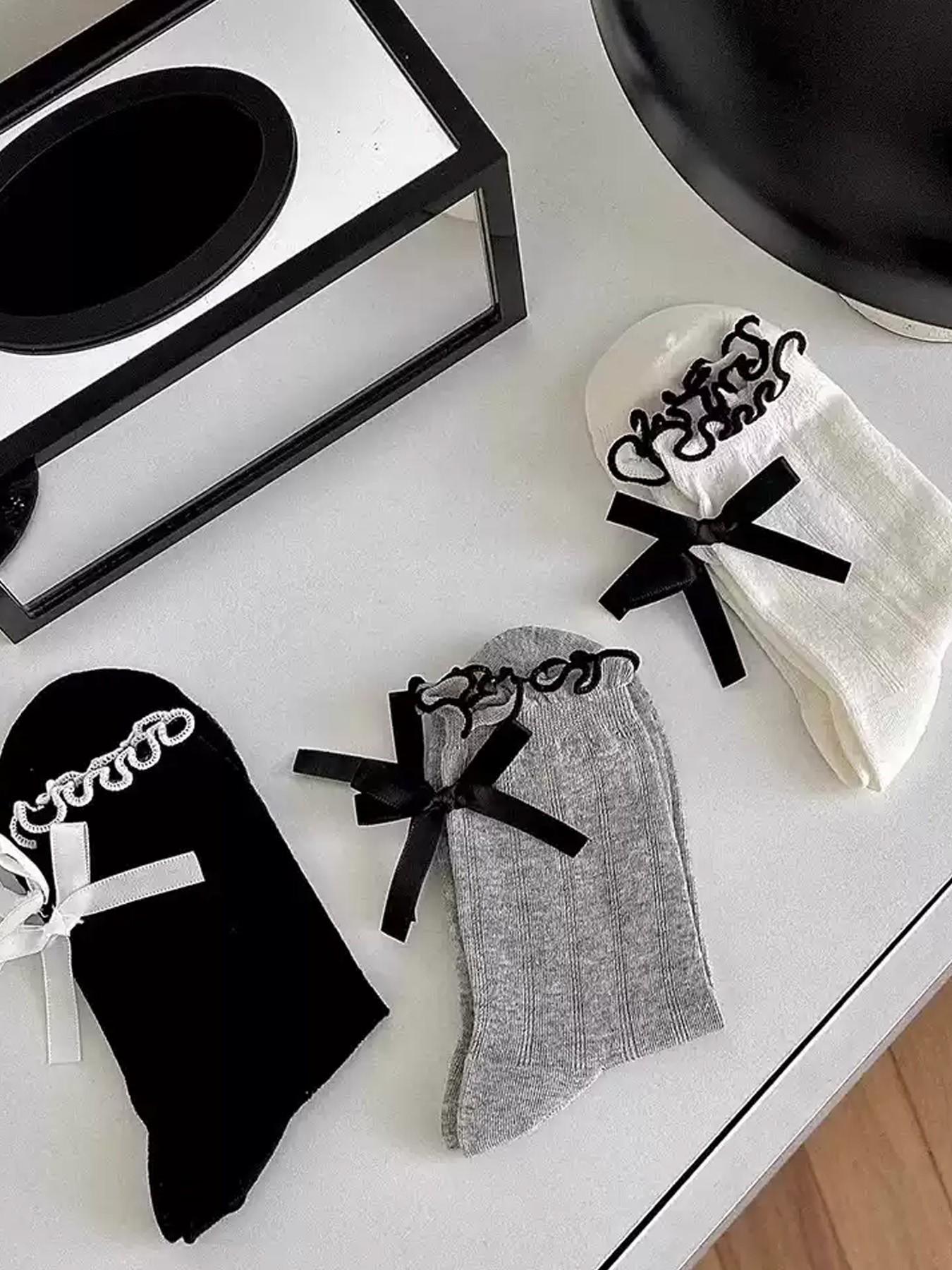 Ruffle Socks Women, Turn-Cuff Frilly Sock, Lightweight Athletic Crew Socks, Cute Butterfly Pattern, Fitted Style, Perfect Gift