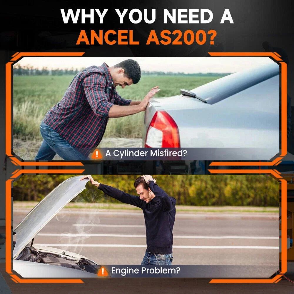 ANCEL AS200 OBD2 Scanner, Check Engine Light Code Reader, Automotive Diagnostic Tool EOBD OBDII Code Scanner, Read/Clear Codes, I/M Readiness, Data Stream, Car Code Reader for 12V 16Pin Cars Vehicle Repair Tool