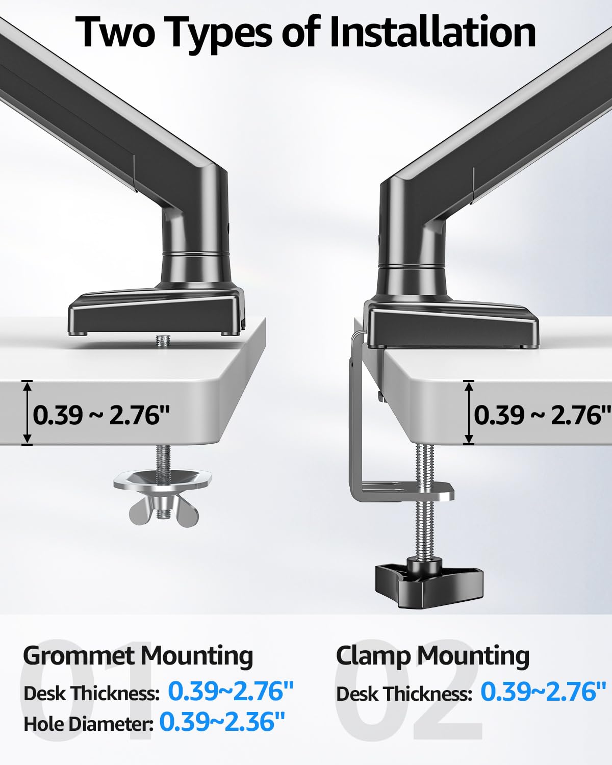 Freelift Dual Monitor Desk Mount for 13'' to 32'' Monitors MU8014B