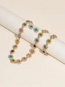 4 elegant and colorful Rhinestone flower jewelry sets, perfect for hosting charming parties and birthday celebrations - eternal gifts prepared for her Valentine's Day, Mother's Day, Mother's Day, Mother's Day