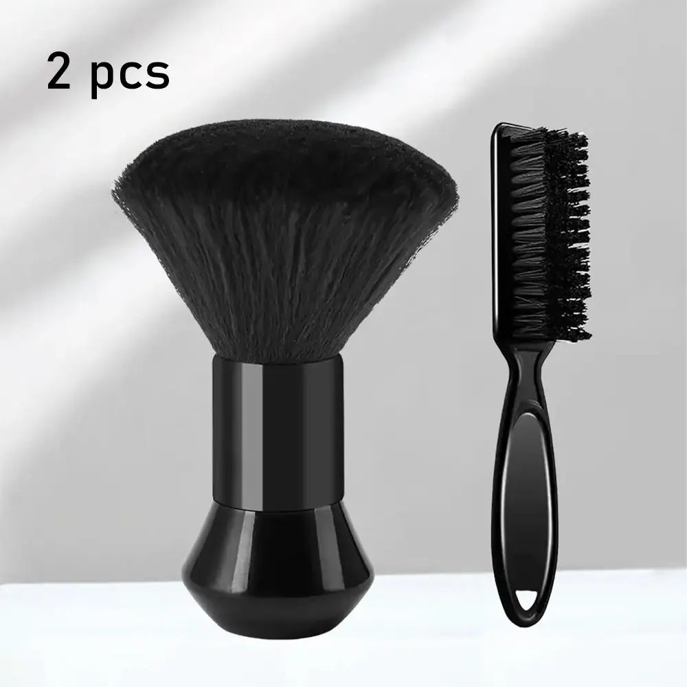 2pcs Haircut Brush, Soft Neck Duster Brush With Handle, Soft Bristles, Oil Head Brush, Cleaning Broken Hair Sweeper, Men's Hairdressing Tool For And Salon