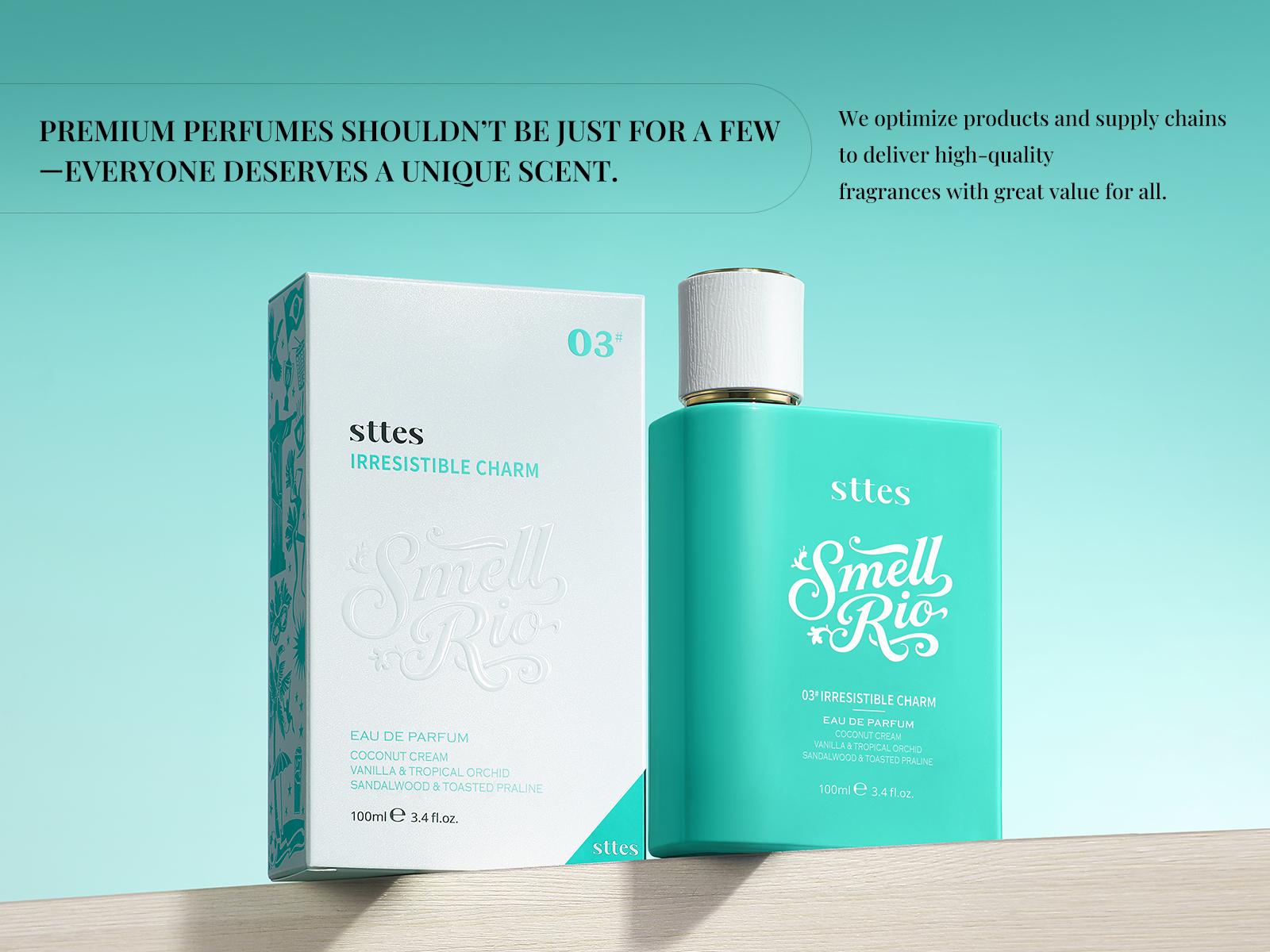 New Sttes Perfume 03# (Original Irresistible Charm) – Eau de Parfum for Women – Richer Scent, Longer Lasting – Coconut Cream, Vanilla, Toasted Praline – Perfumes & Fragrances (100ml / 3.4 fl oz)