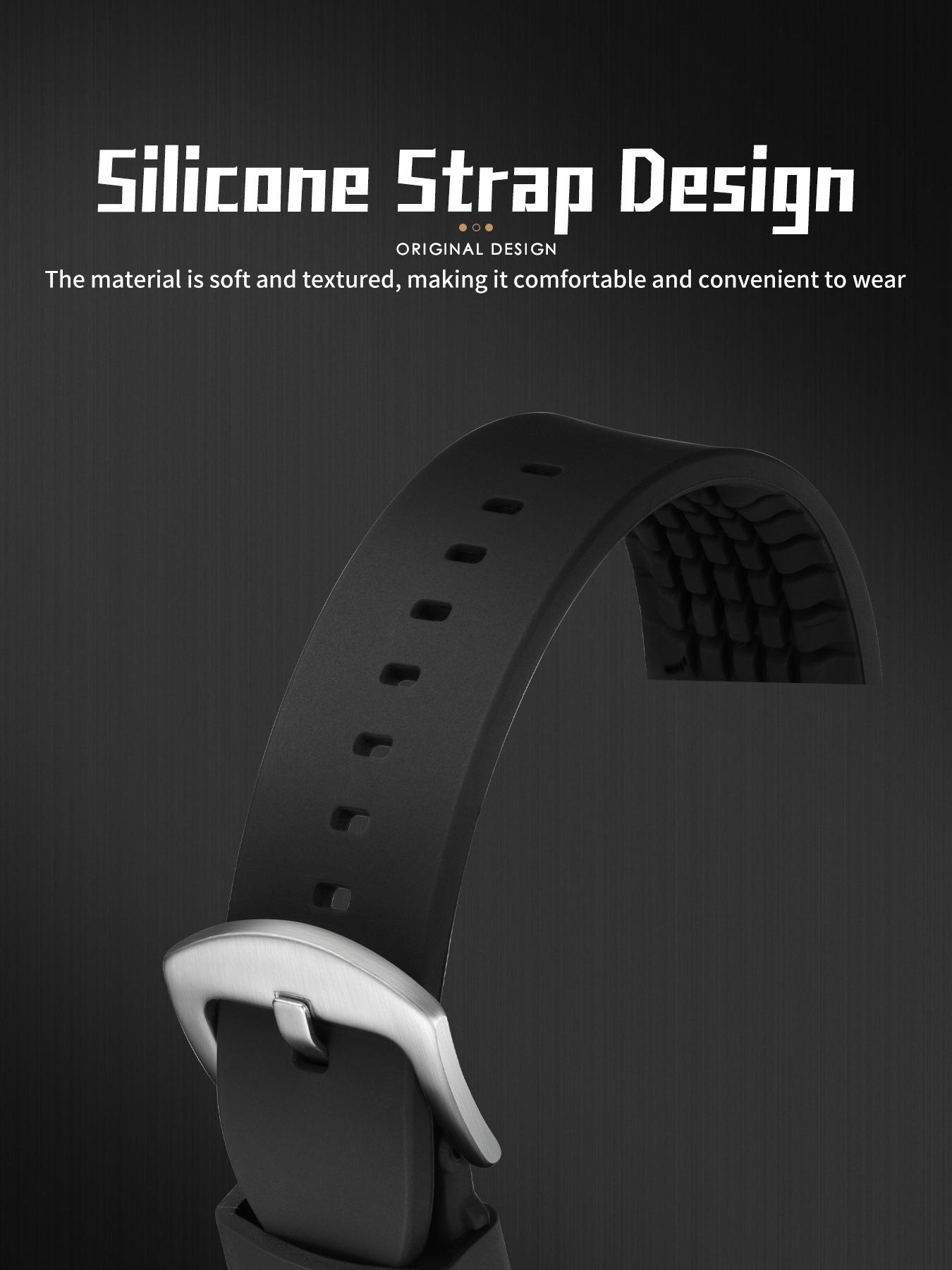 [0407] Luxury Men's Multifunction Quartz Watch – Large Dial Day/Date Display, 24-Hour Chronograph, Water-Resistant Silicone Strap, Modern Sport Design | Premium Gift for Boyfriend, Husband, Christmas, Valentine’s Day, Father’s Day & Anniversaries – 713