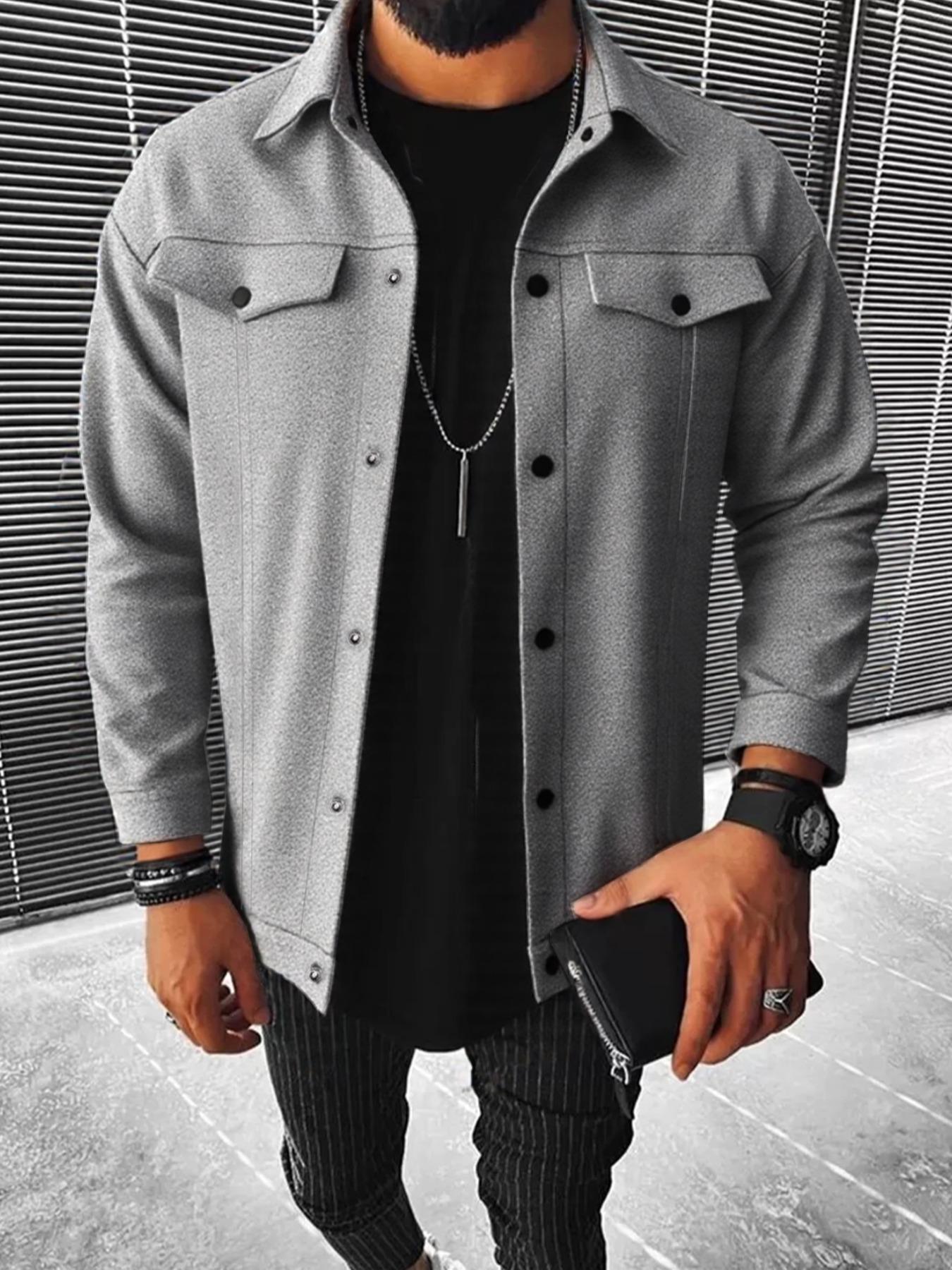 Men's Casual Wool Blend Jacket Coat, Stylish and Versatile Design for Both Casual and Formal Occasions, Perfect for All Seasons