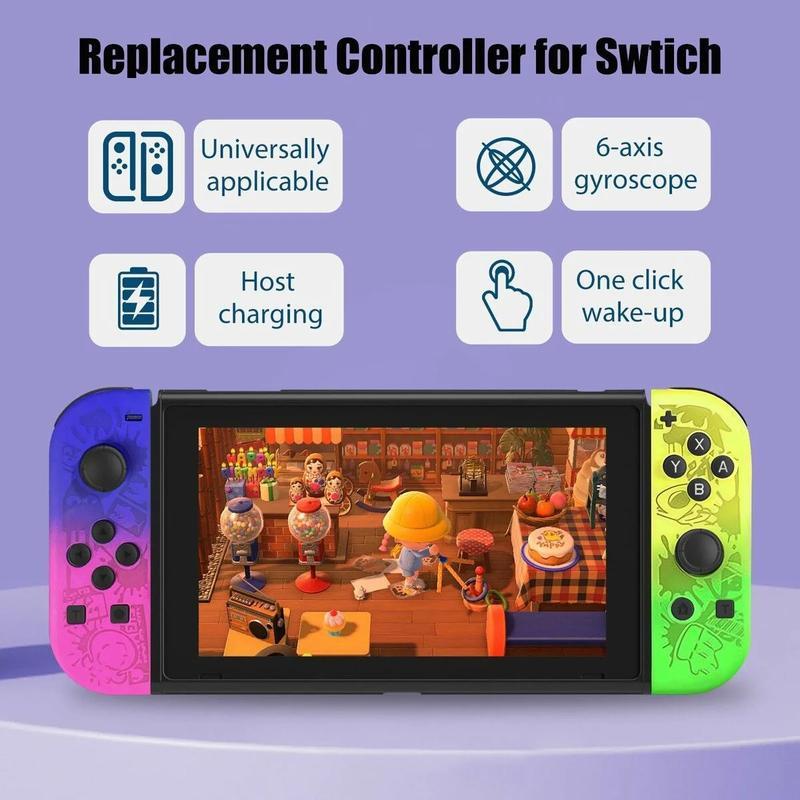 Wireless Controller for Nintendo Switch/lite/oled, DualVibration Function Replacement Parts, Wake-Up SwitchButton Design, Wireless Game Controller