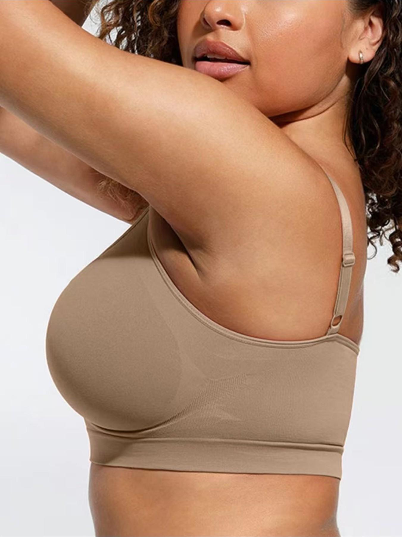 3 Pack Women's Seamless Wireless Supportive Bras, Adjustable Strap Comfort No Underwire Bralette Set, Soft Stretch Light Support Bra Tops for Daily Wear, Lounge, Sleep and Casual Layering