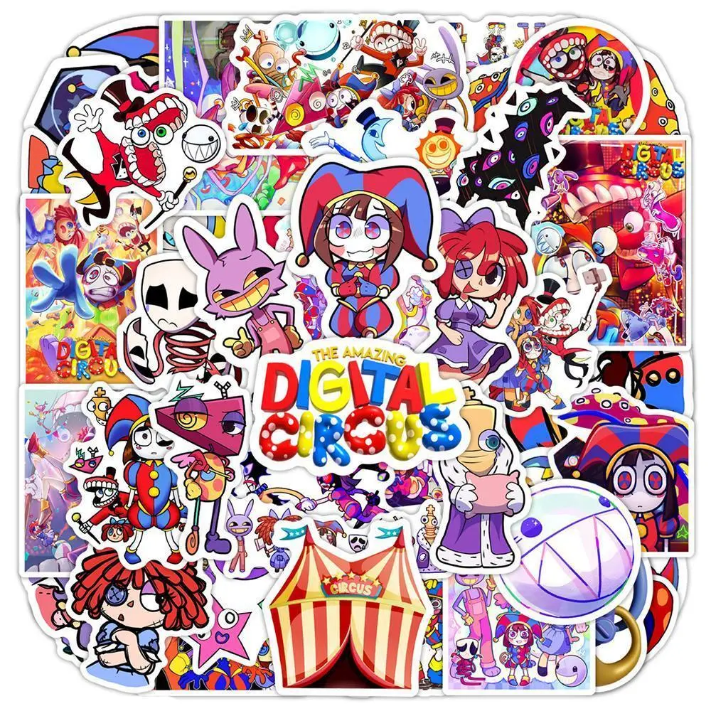 10/30/60PCS Amazing Digital Circus Stickers Game Sticker For Laptop Phone Case Skateboard Suitcase Waterproof Decals Kids Gift Popular toys 2026 Hot selling toys