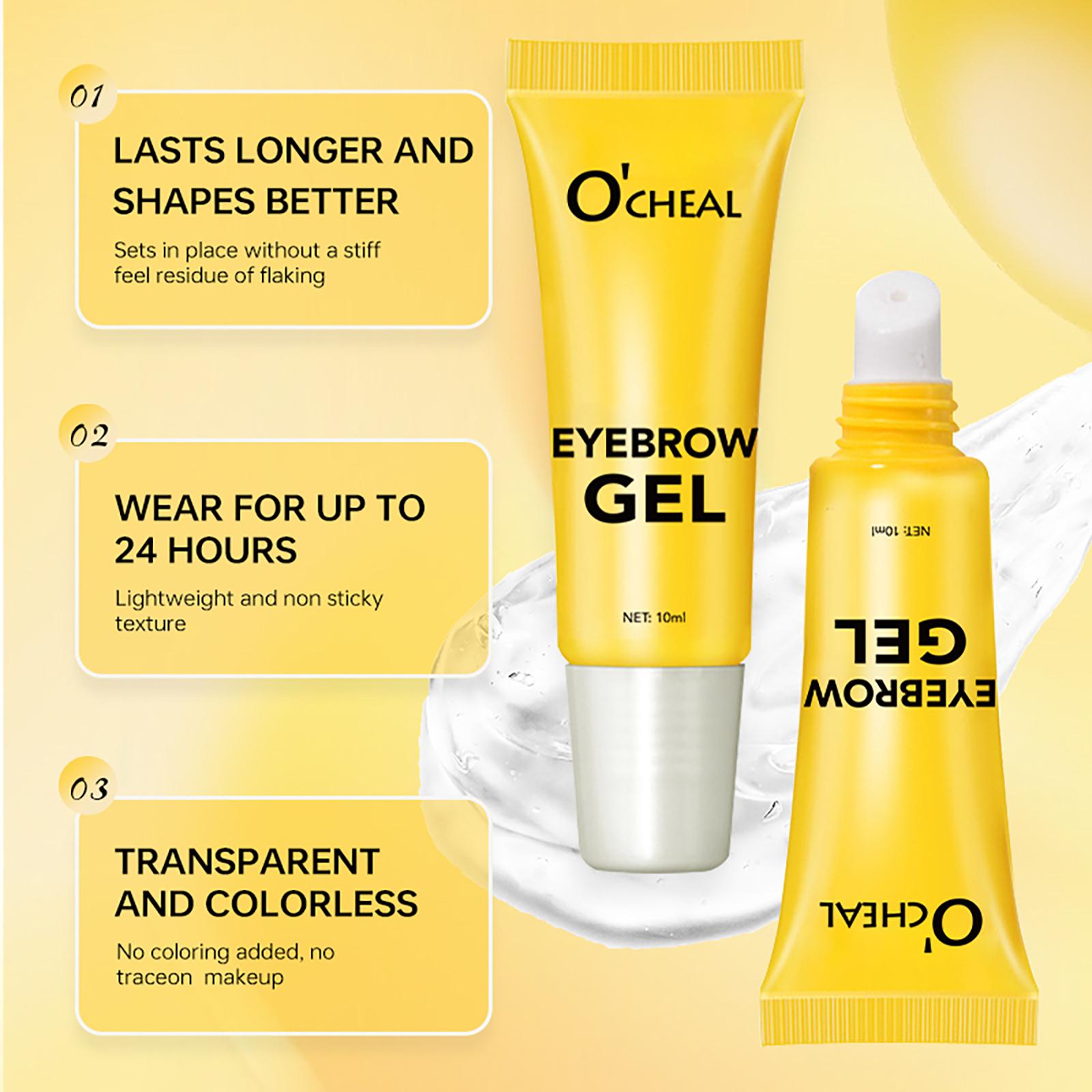 Wild Eyebrow Gel, Natural Setting Transparent Colorless Soft Jelly Shaping Brow Wax, Brow Styling Gel with Long-Lasting Hold and Easy Application