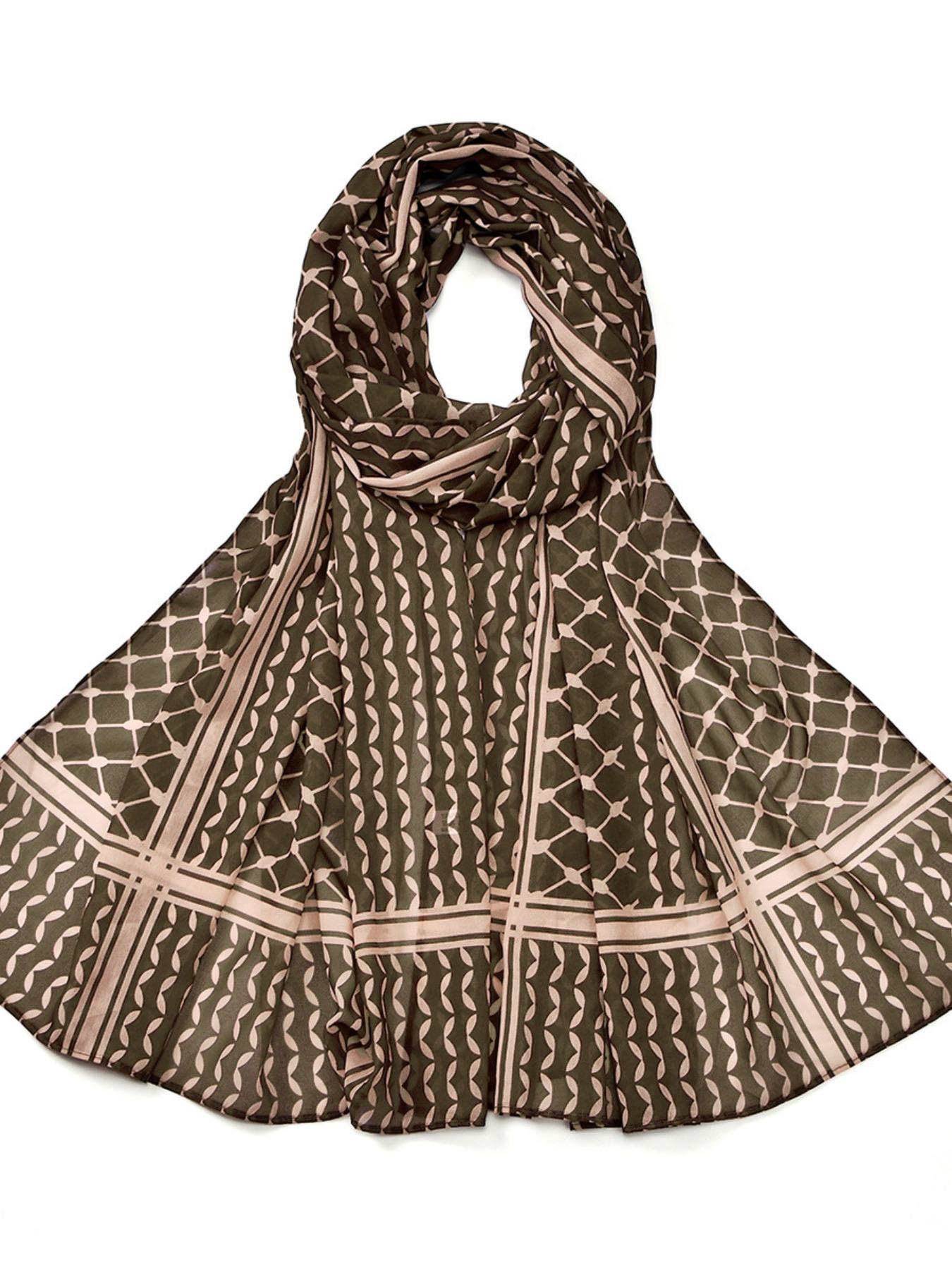 1pcs Bestselling New Pearl Chiffon Print Women's Headscarf, Dubai Turkish Palestine Arab Scarf, Fashionable and Stylish Accessory