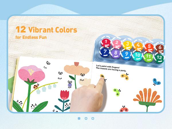 Jar Melo Fingerprint Handprint Coloring Book for Kids,Finger Painting Activity Book Craft Kit Art Learning Fun Doodle Toy Artistic Expression Ink Pads Easter Gifts