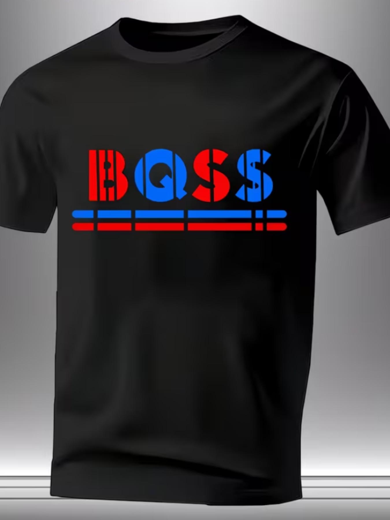 New Year Men's Round Neck Short Sleeve, Blue Striped Pattern, Modern Style, Casual Wear, Multiple Colors Available