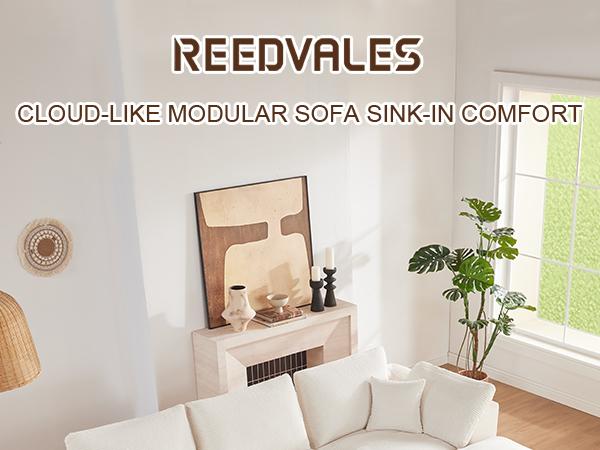 【2-7 Packages】112" -142‘’Cloud Sectional Couch, Boneless Couches for Living Room, L Shaped Couch with Convertible Ottoman, Modular Sectional Sofa with Deep Seat, Comfy Soft Cushions, No Assembly