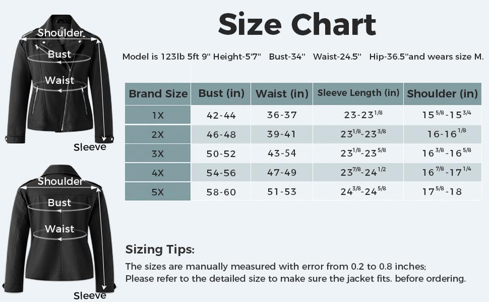 Women's Plus Size  Leather Jacket Lapel Collar Moto Biker Short Coat Jacket