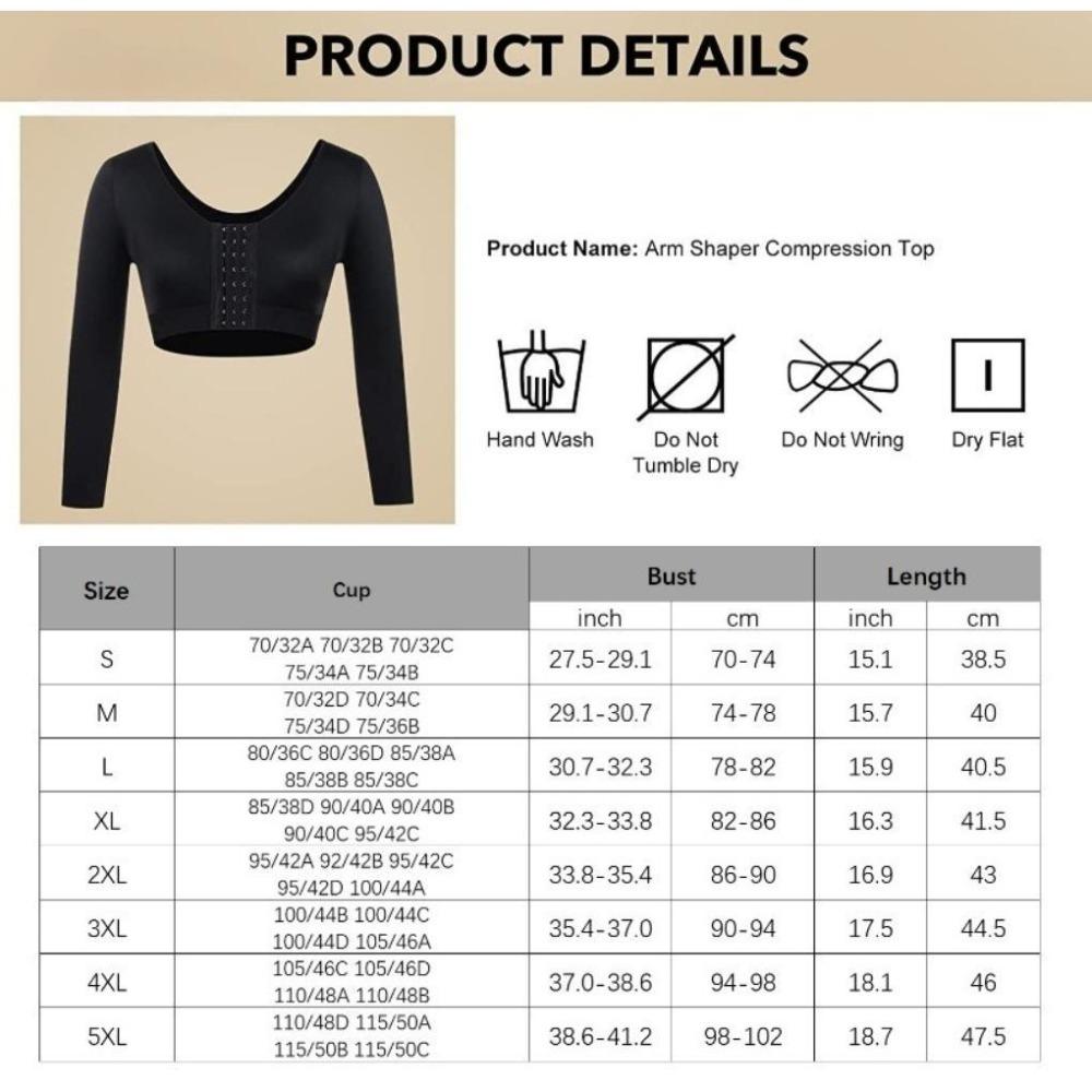 Women's Front Opening Shaping Bra Set Upper Arm Shaping Training Top Compression Sleeve Top Tummy Control Breast Arm Sculpting Body Shaper