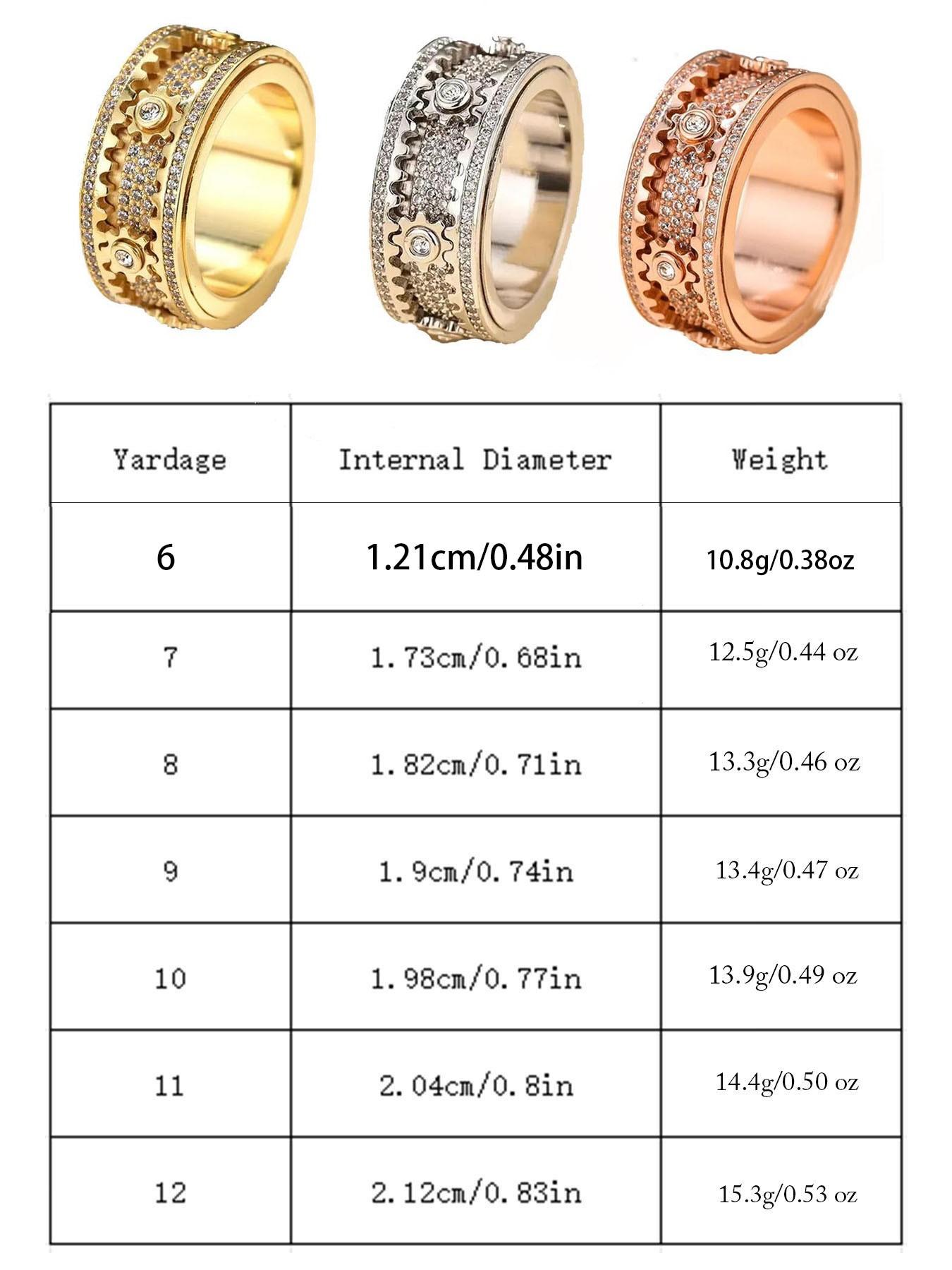 Creative Gear Design Rhinestone Ring, Elegant Fashion Jewelry for Men and Women, Perfect Gift for Birthdays, Anniversaries, Graduations