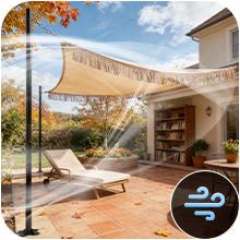 2-Pack 12 Ft Sturdy Shade Sail Support Poles, Heavy-Duty Rust-Proof Metal Outdoor Post Kit, Adjustable UV Protection Poles for Patios, Pool Area, Parties