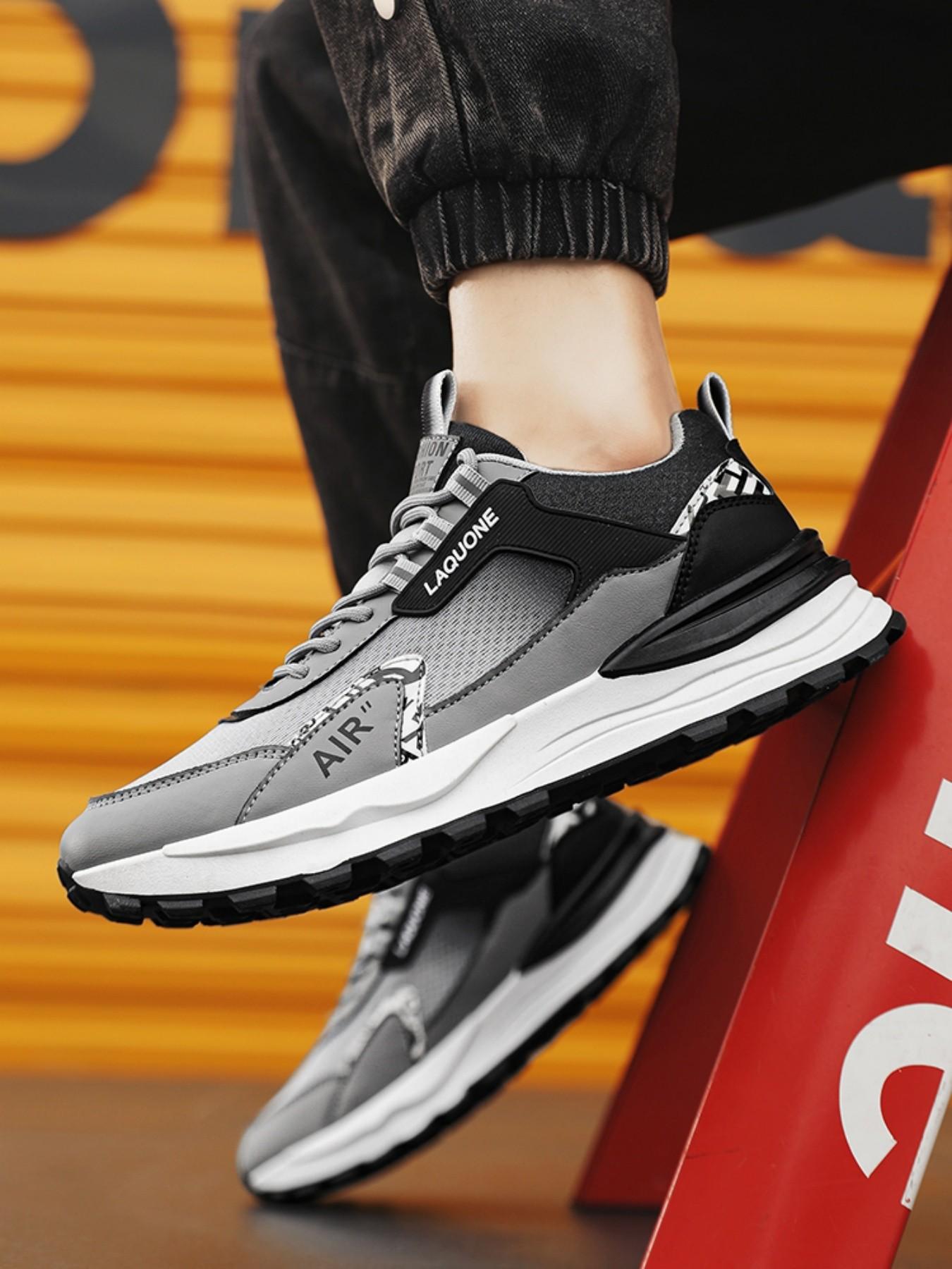 Men's Breathable Lightweight Anti-Slip Sports Shoes, Mesh Hollow Out Design, Comfortable Casual Sneakers for All Seasons