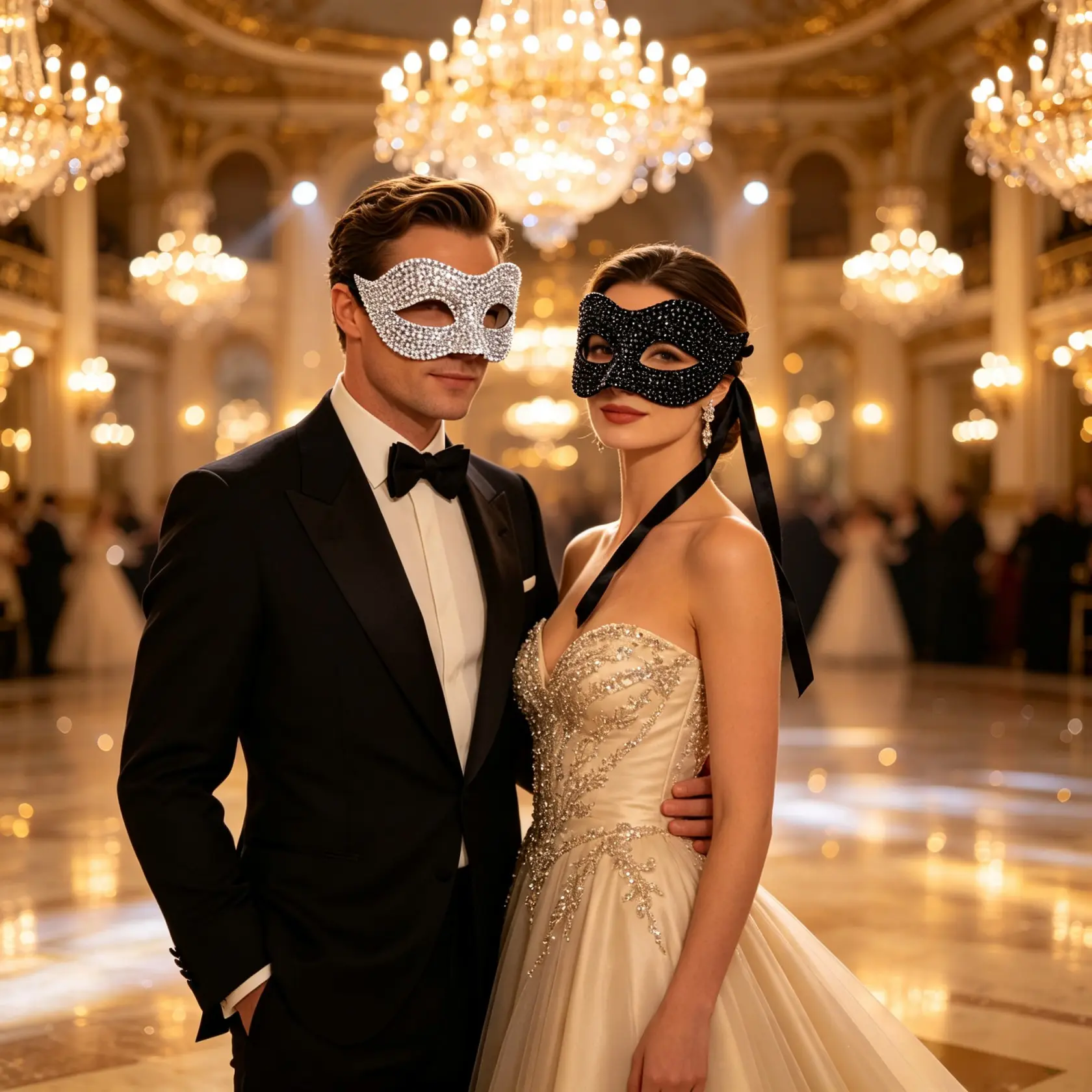 High-End Artificial Rhinestone Half Face Mask, British Style Party Accessory, Halloween Costume Prop, Bar Decor, Dance Event Decoration