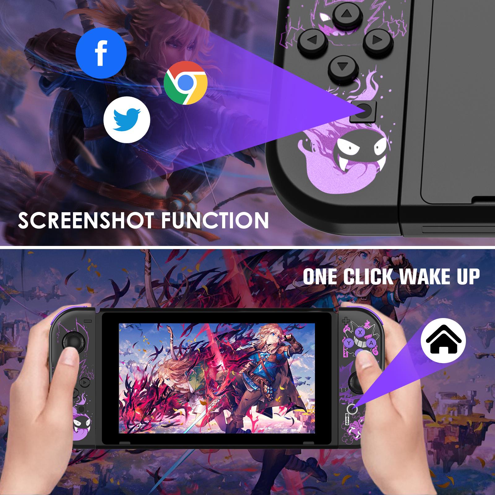 JORREP Wireless Game Controller for Switch, Dual Vibration & 6-Axis Sensor, One-key Wake-Up & Screenshot Function, ABS Joypad, Compatible with Switch/Lite/OLED