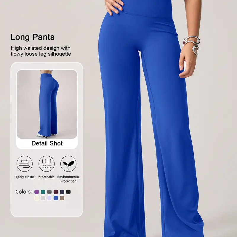 Women's High Waist Sporty Long Pants, Active Sports Bottoms, Breathable Skin-Friendly Micro Flare Leggings, Perfect for Fitness Yoga Pilates Daily Commute