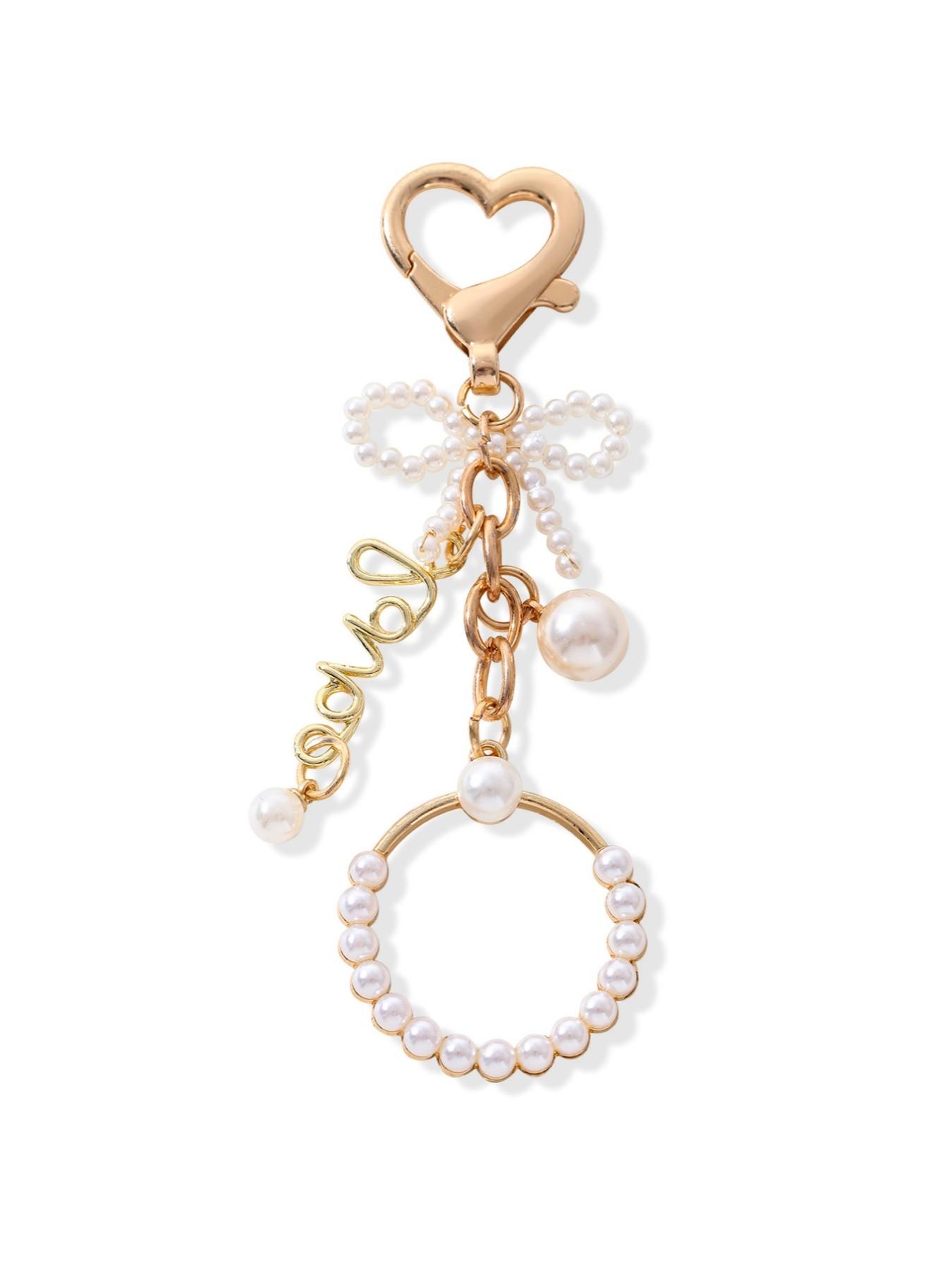 Pearly Butterfly Heart Love Keychain, Romantic Wedding Gift, Sweet and Gentle Style, Car Bag Pendant, Memorial Souvenir