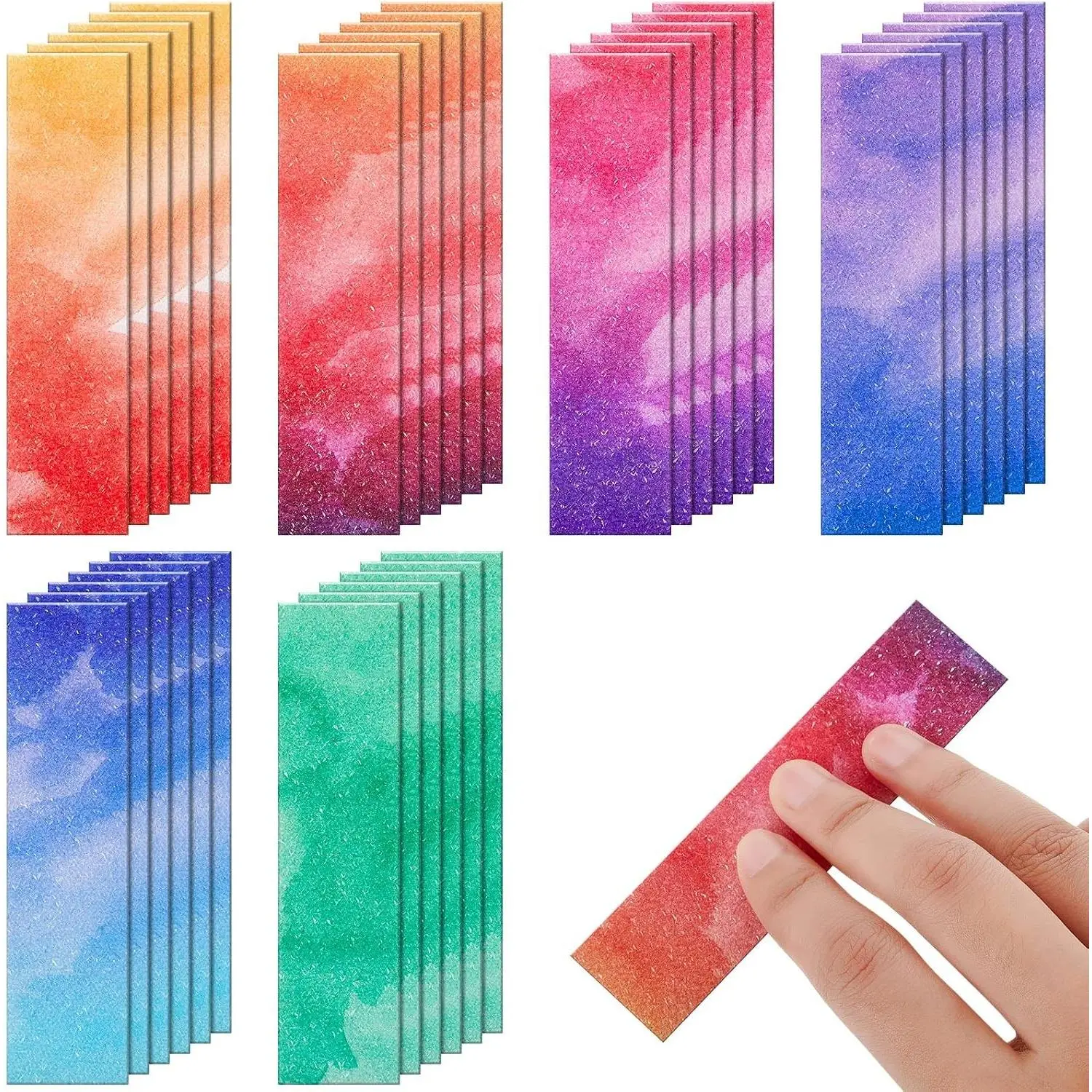 36 Pcs Anxiety Sensory Strips Sticker for Mood Calming, Mental Health Awareness Item Mindfulness Sticker for Stress Relief Calming Corner Special Education School Office(Watercolor Style)