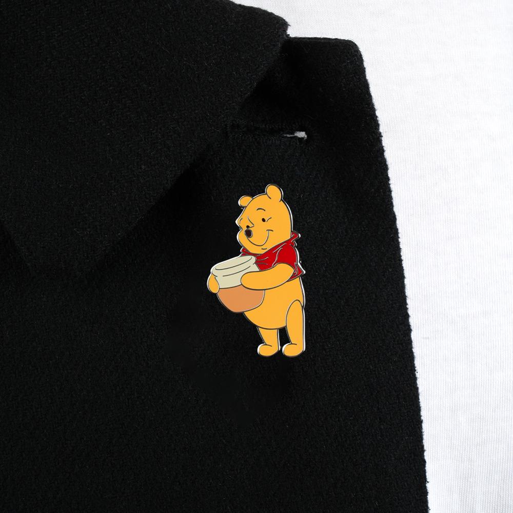 1PC Winnie Pooh Bear Enamel Pins Cute Cartoon Button Pins Decorative Badges Clothes Bag Backpack Hats Band Funny Womens Brooches Collectible Display Birthday Anime Peripheral Gifts