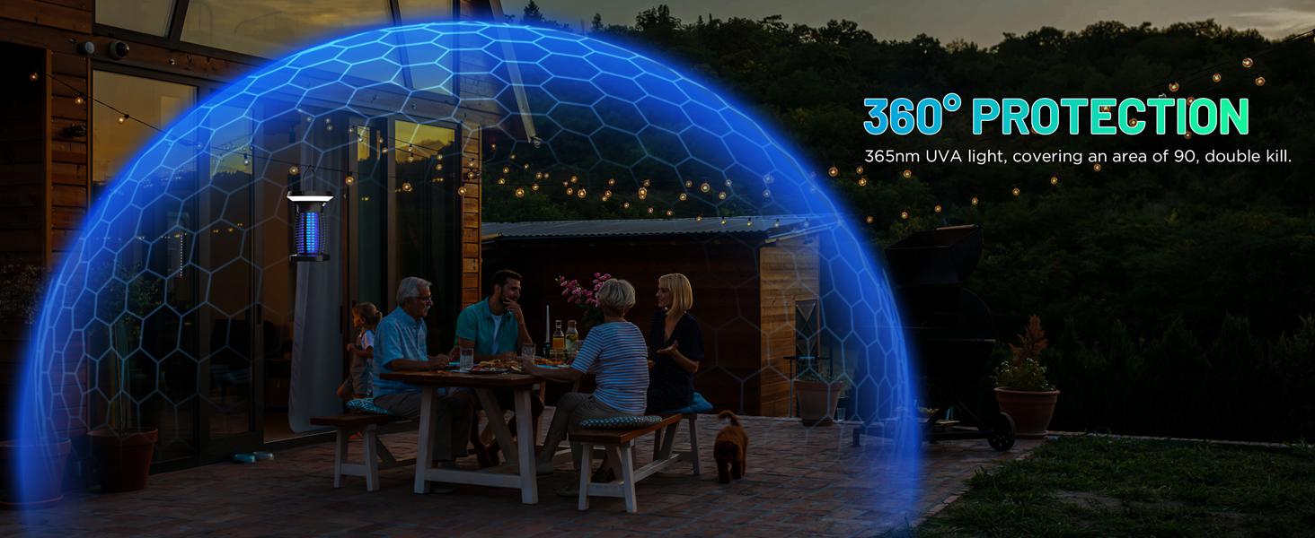 Solar Bug Zapper, 3-in-1 Mosquito Zapper with Camping Lantern, Cordless Bug Zapper for Outdoor and Indoor, Battery Powered Fly Zapper, Waterproof Mosquito Killer for Patio, Home, Backyard, Camping#fathersdaygifts