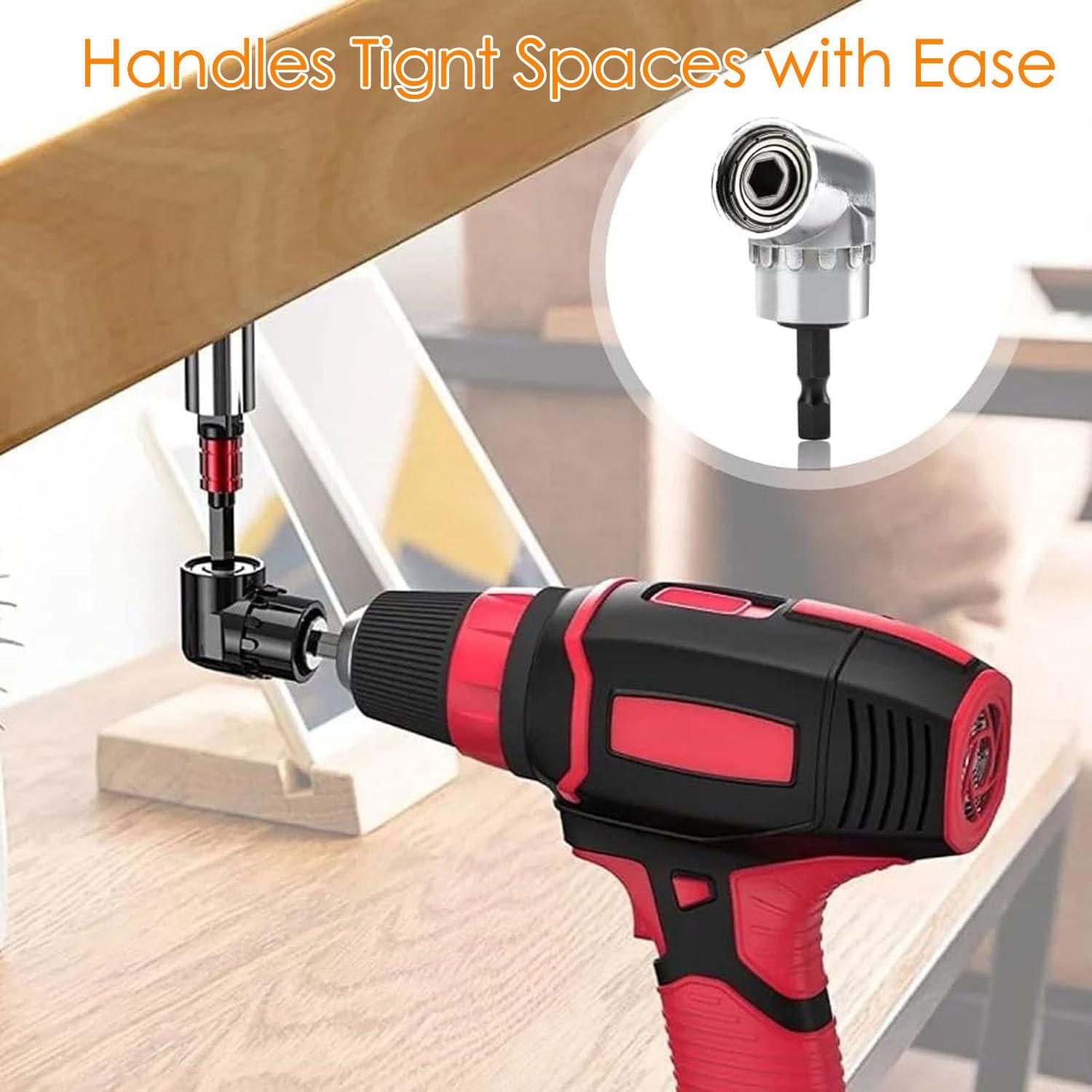 Multi-function Bend Screwdriver Bit Screw Hub,105 Degree Right Angle Drill Adapter 1/4" Hex Shank Right Angle Drill Attachment.