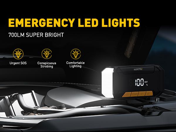 AUXITO 2025 Upgraded Jump Starter 8000A Peak Jump Box(All Gas,up to 10.0L Diesel Engine) 12V Car Portable Battery Jump Starter ,Auto Battery Booster Pack,with 3-Mode Flashlight