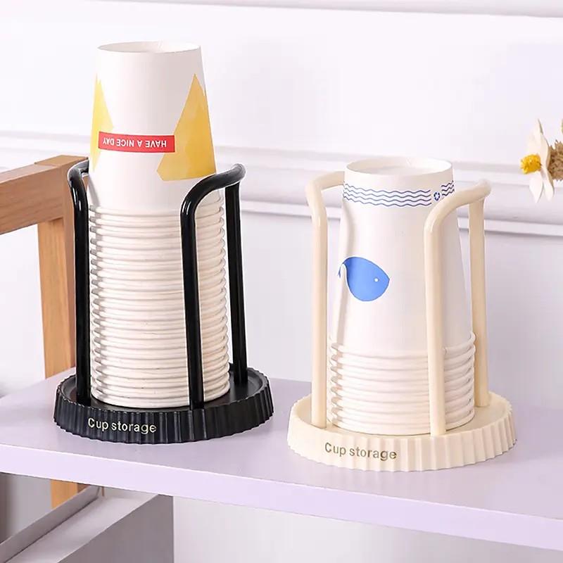 Disposable Paper Cup Holder Dispenser, Countertop Cup Storage Rack, Plastic Cup Organizer Stand, Coffee Shop, Office, Home, Water Cooler