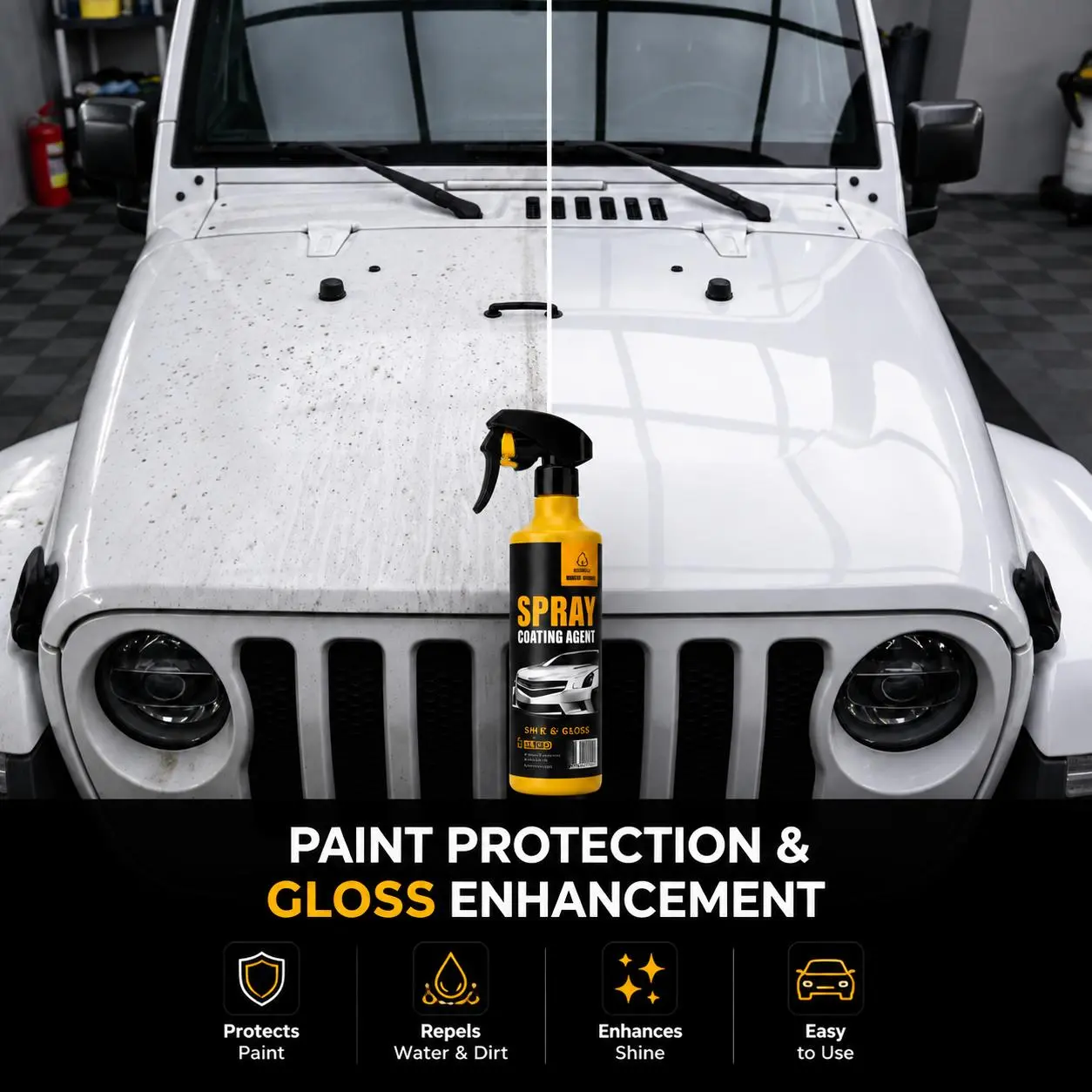 Spray coating agent NUAN nano car coating sprayNUAN Nano Ceramic Car Coating Spray 300ml – Professional Hydrophobic Spray for Paint Protection, Water Beading & UV Defense – Durable Gloss Finish for Cars, SUV & Trucks