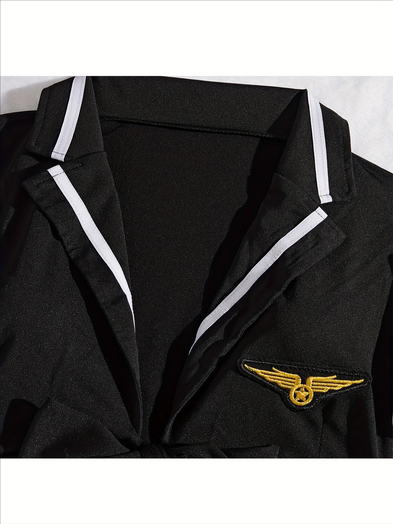 European Style Maid Dress for Women, Split Role-Playing Costume, Female Police Officer Flight Attendant Uniform, All Seasons Fitted Suit