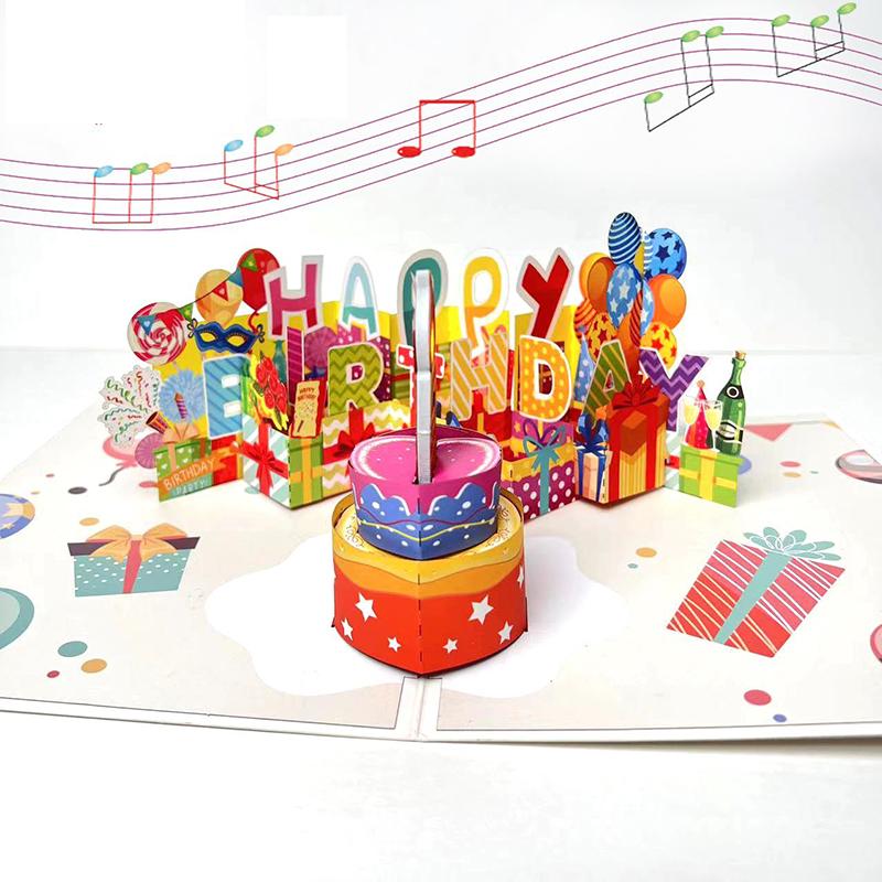 3D Pop Up Birthday Card with Music and Blowable LED Candle - Magic Blow-Out Greeting Card for Women, Men, Kids - Fits Any Age 1-100 Milestone Birthday Celebration Gifts Decorations for Women, Men, Mom, Wife, Husband, Boy, Girl