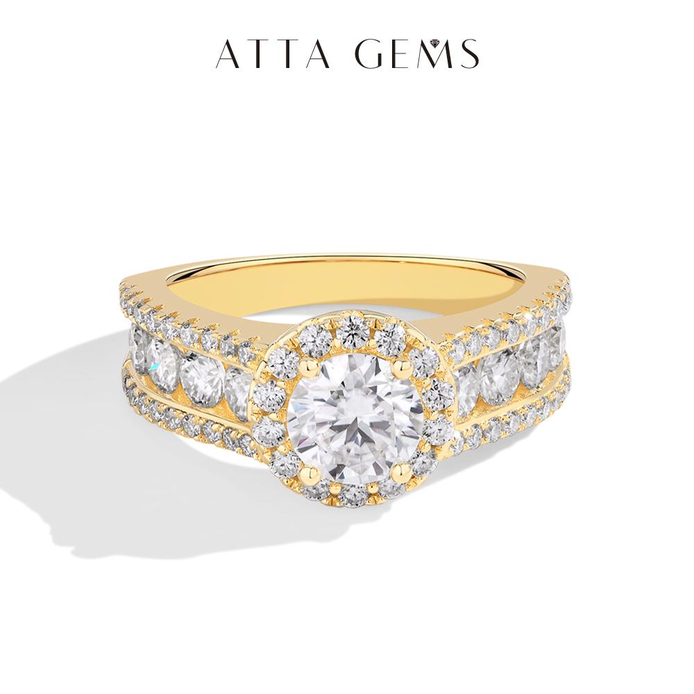 New Round Cut 1.0ct Full Lab-Created Moissanite Ring Engagement Promise Rings Fine Jewelry Gift for Her R241 SpringStatements