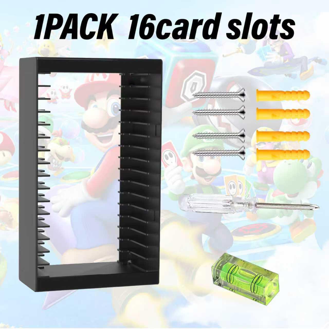 16 Slot Video Game Disc Storage Tower, Vertical Game Case Organizer Rack, ABS Stackable Stand, Space Saving Game Shelf, Display Holder, Compatible with PS5 PS4 Xbox Series X/S Xbox One and Switch, for Gaming Room Setup Display and Desk Organiz