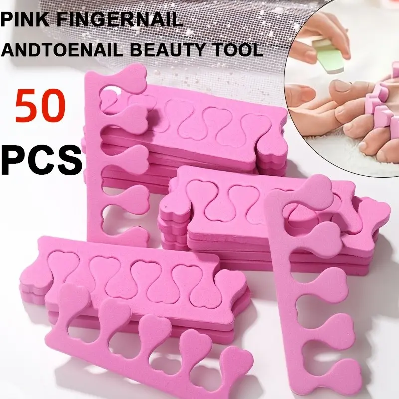 50pcs Soft Sponge Toe Separators, Manicure Accessories, Toe Spacers, Practice Foot Pads, Salon Tools, Nail Care, Press-On Nails, Manicure Supplies