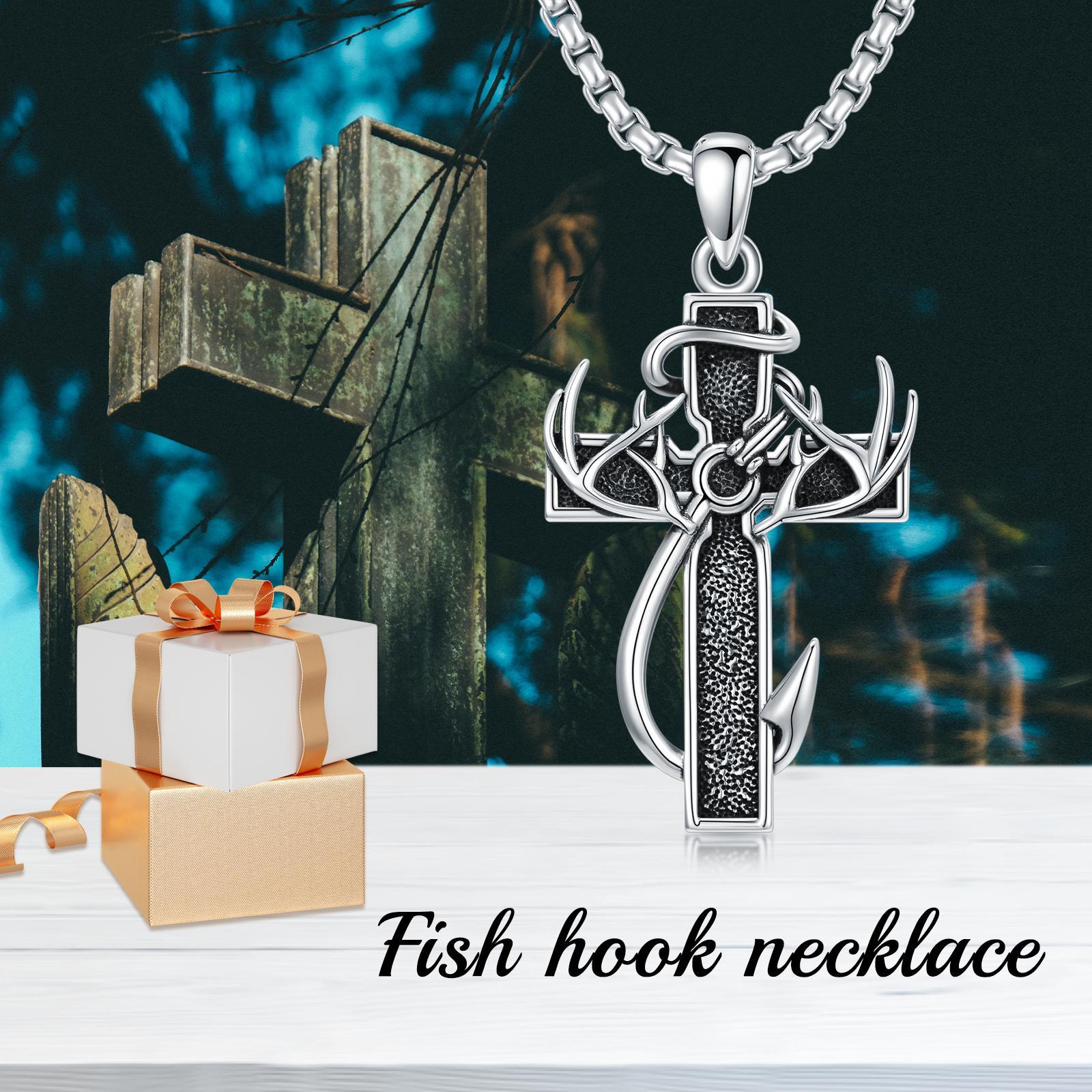 MEIDERBO 925 sterling silver cross antler necklace special version can hold ashes yera and neon valentines gifts graduation gift boys American cross necklace stainless steel chain,inspirational Bible verse cross pendant personalized Christian gift for men