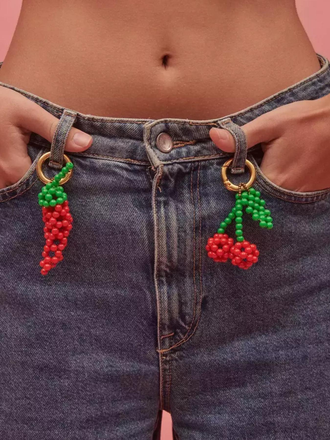 New Fruit Series Apple and Watermelon Pendant DIY Colored Bead Series 18K Gold Color Retention