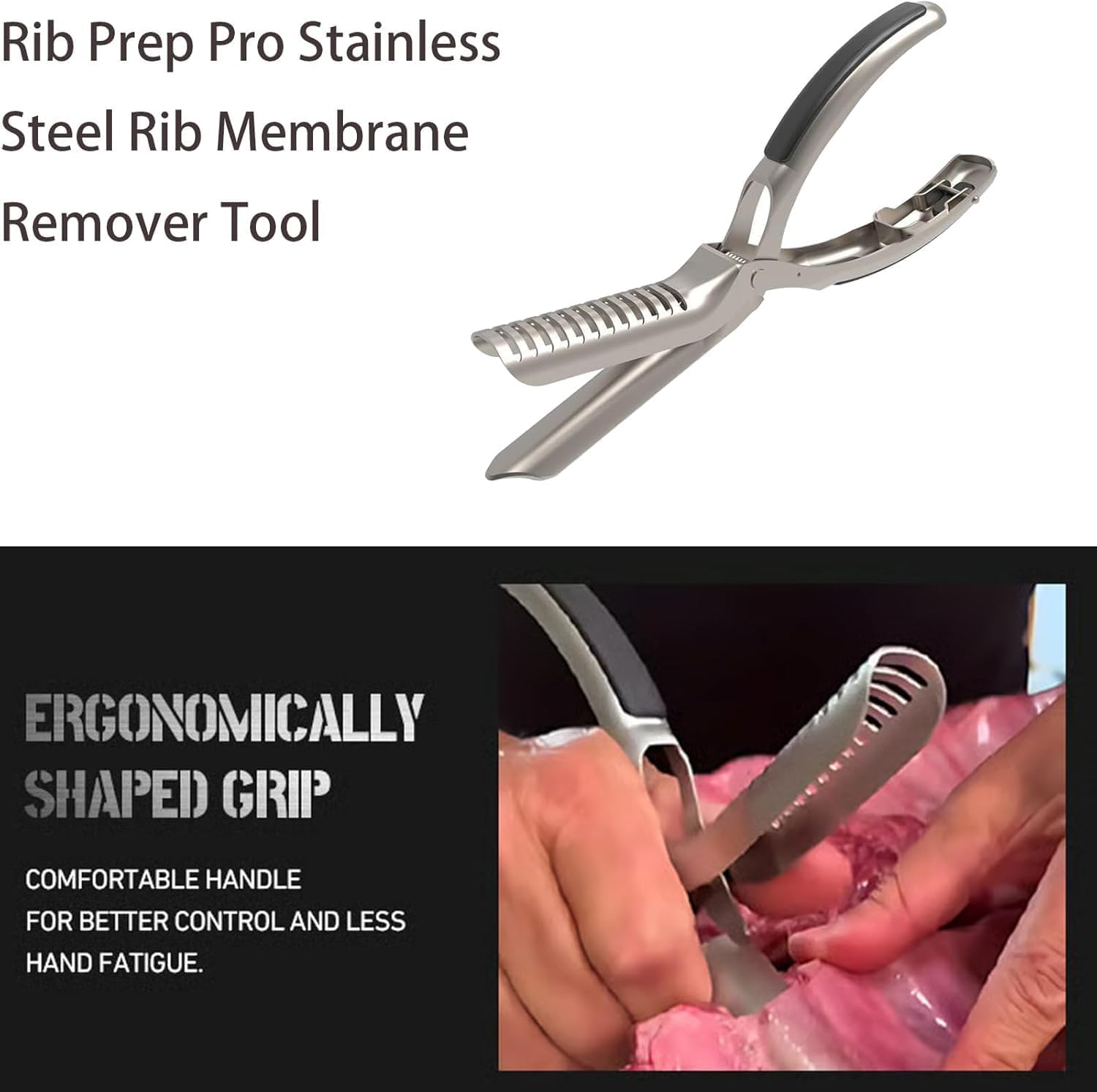 BBQ Rib , Rib Membrane Remover Stainless Steel Tool Kit, with Arc Clamp & Non-Slip Grip, Ergonomic Design for Easy Membrane Removal, Dishwasher Safe BBQ Accessories (1 PC) BBQ Rib , Rib Membrane Remover Stainless Steel Tool Kit, with Arc Clamp & Non-Slip Grip, Ergonomic Design for Easy Membrane Removal, Dishwasher Safe BBQ Accessories (1 PC)