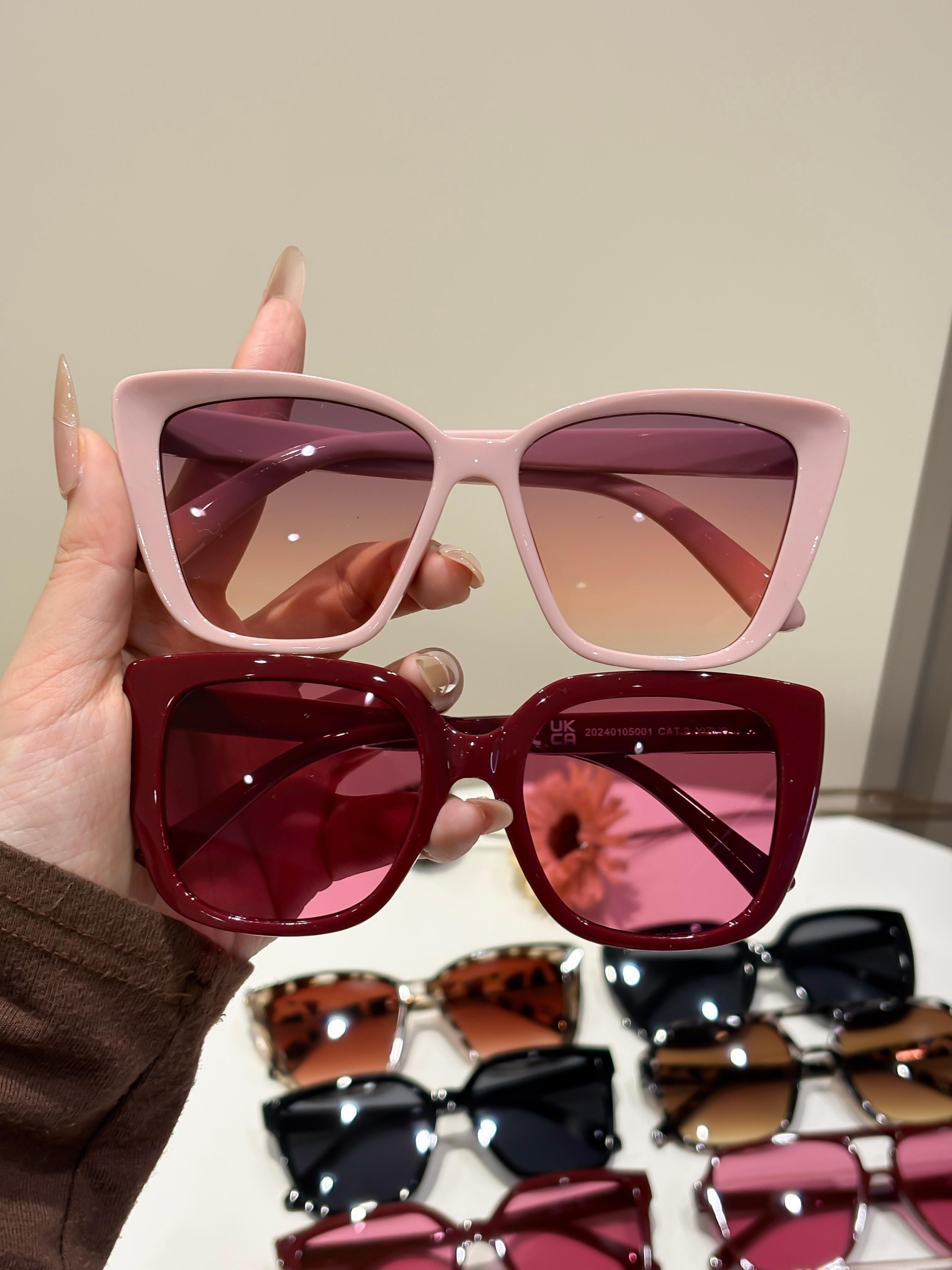 10 Pairs Classic Women's Large Frame Sunglasses, Retro Style, Perfect for Music Festivals and Parties, Fashionable Accessory