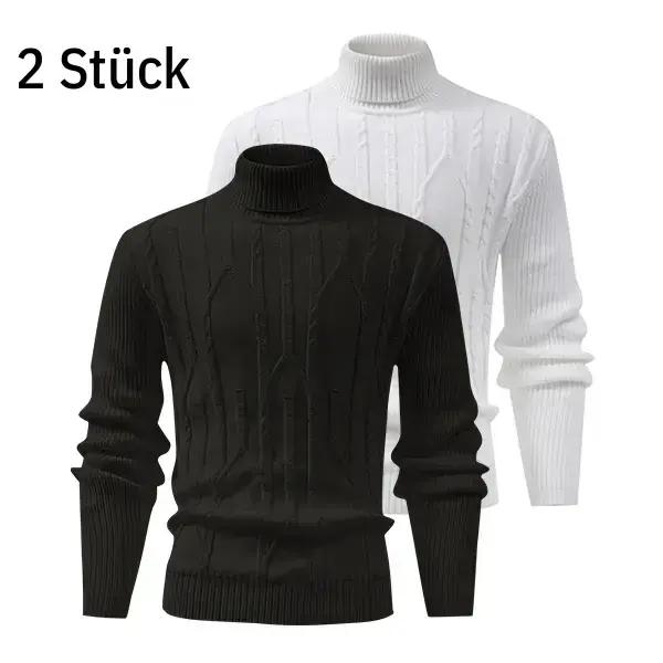 Men's Turtleneck Warm Sweater, Vintage Cable Knit Style, Thickened Winter & Autumn Knitwear with Locking Temperature Technology, Stylish Texture, Suitable for Office Workers and Everyday Street Style, Versatile Innerwear summervibes