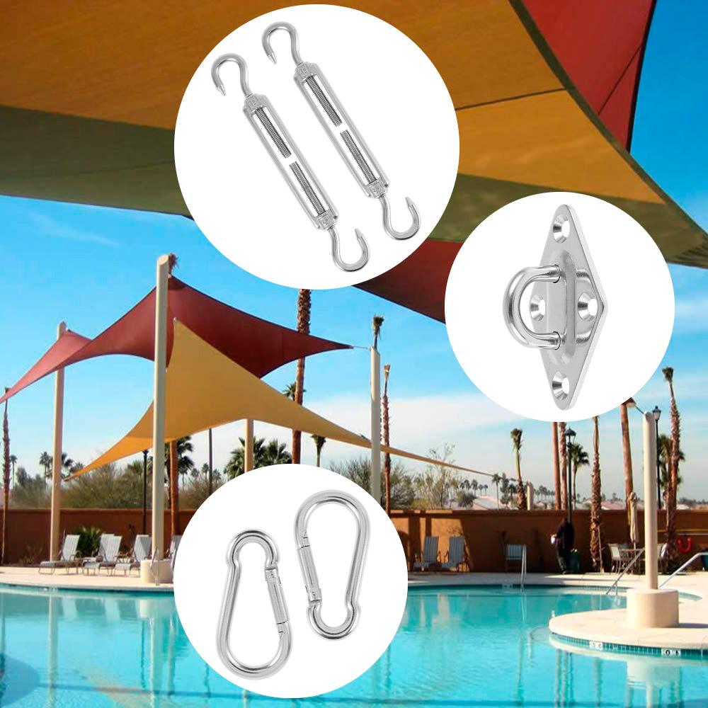 Awning Install Attachment Set Heavy Duty Sun Shade Sail Stainless Steel Hardware Kit for Home Garden Sunshade Outdoor Fixing Accessories