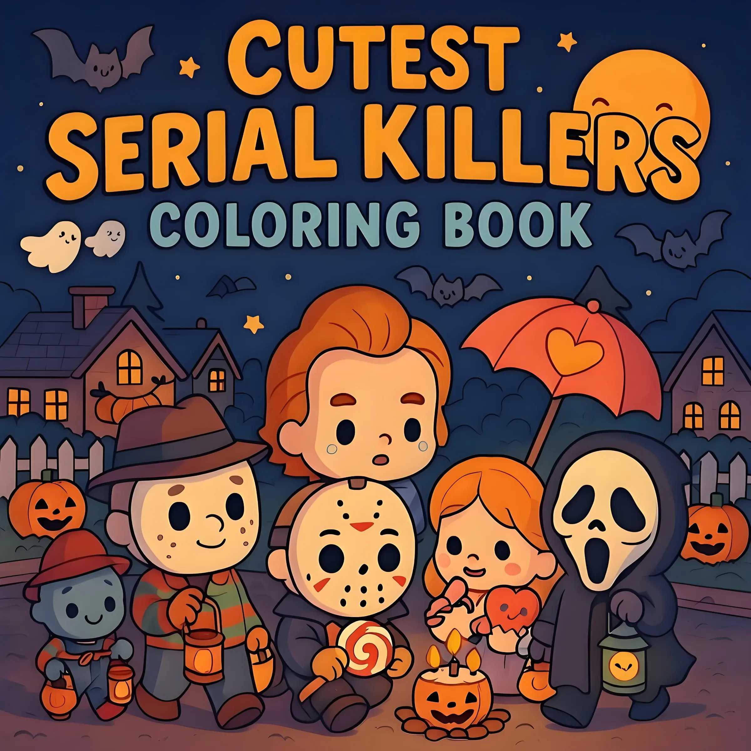 Cutest Serial Killers Coloring Book Cute Spooky Halloween Horror Characters Coloring Pages Stress Relief Relaxing Activity Book Perfect Halloween Gift For Adults Horror Movie Fans